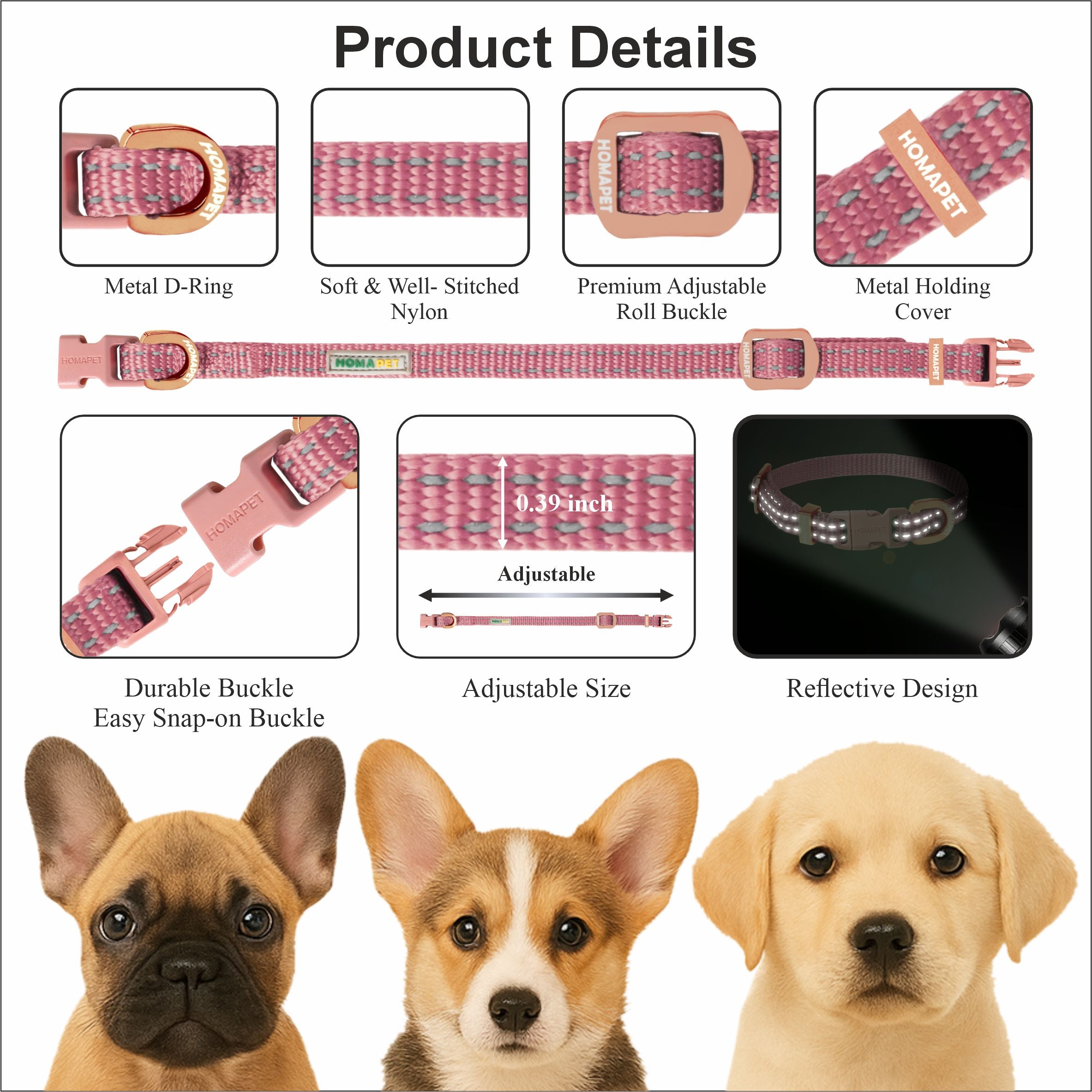 Lilac Sachet Nylon Dog Collar